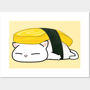 Chubby Cat Tamago Sushi Posters and Art